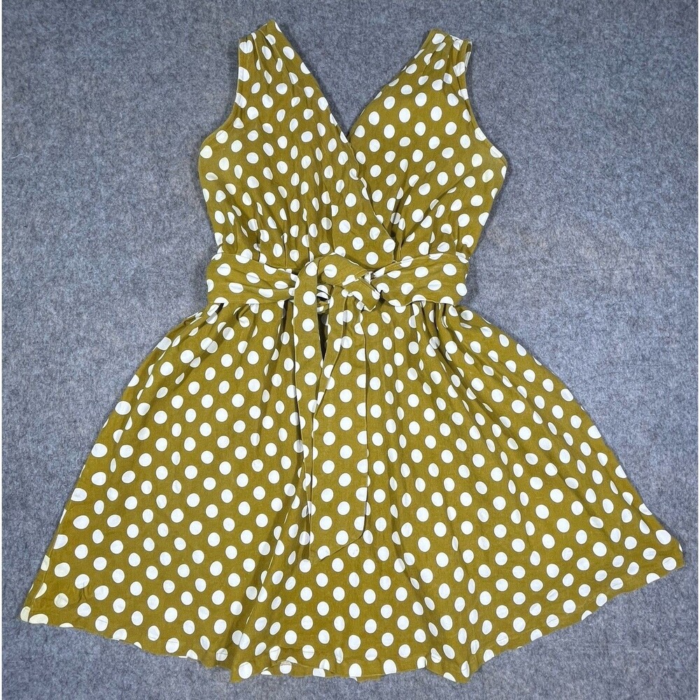 Lindy Bop VTG Style Polka Dot Sleeveless Dress Belted Womens Size US 5XL UK 24